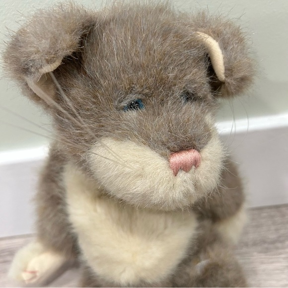 Vintage 1998 Boyds Collection Ltd Brown Cream 14" Plush Cat Blue Eyes Jointed - Picture 4 of 6